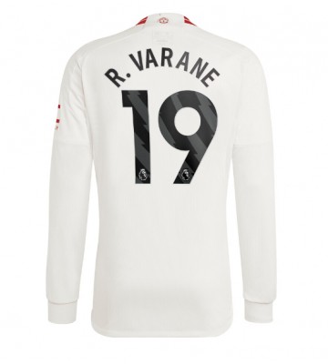 Lacne Muži Futbalové dres Manchester United Raphael Varane #19 2023-24 Dlhy Rukáv - Tretina